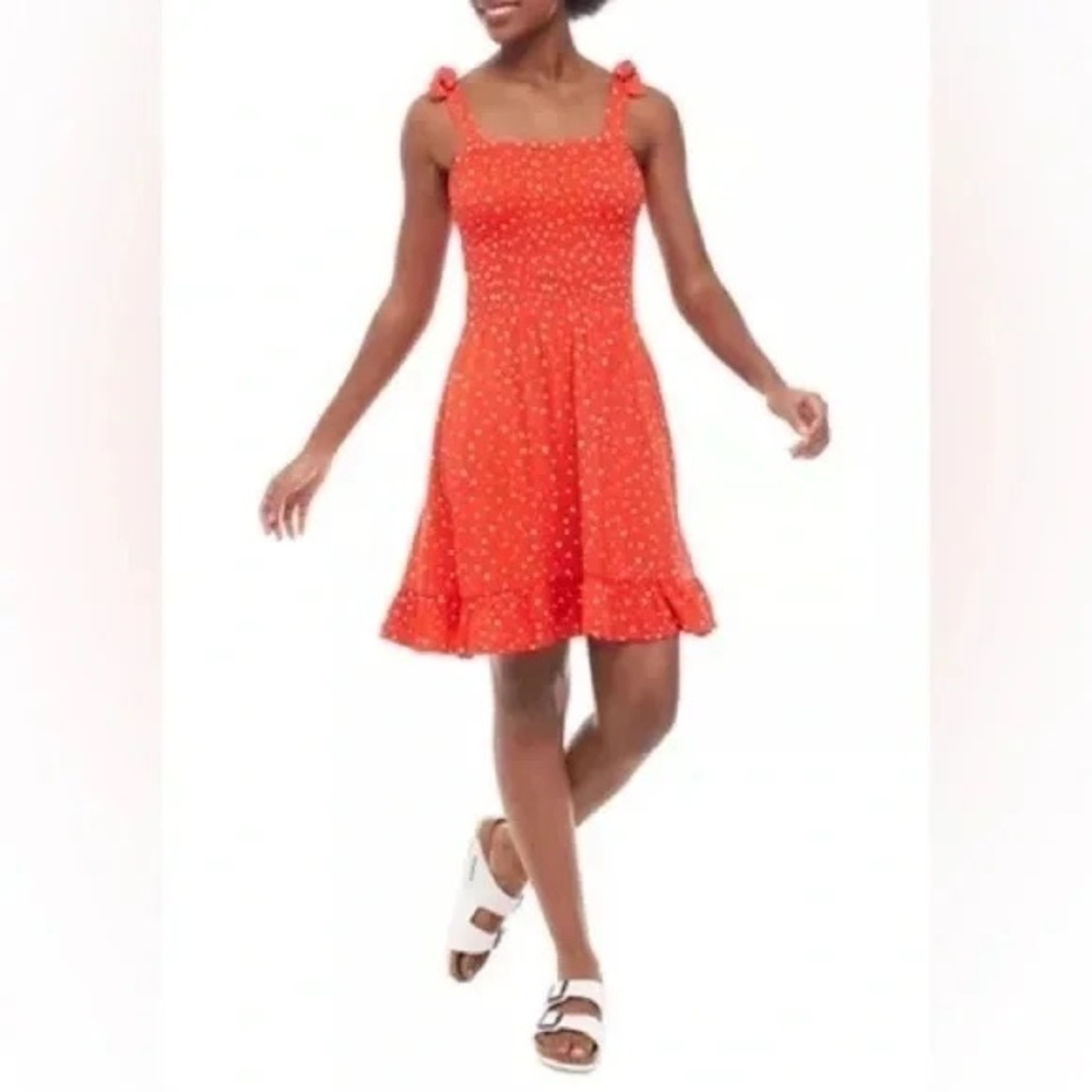 Cabana | by Crown & Ivy Juniors' Smocked Knit Dress Red Star Large - Picture 3 of 5
